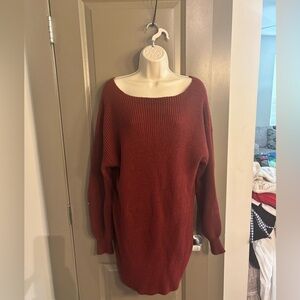 Women's Burgundy Sweater Dress